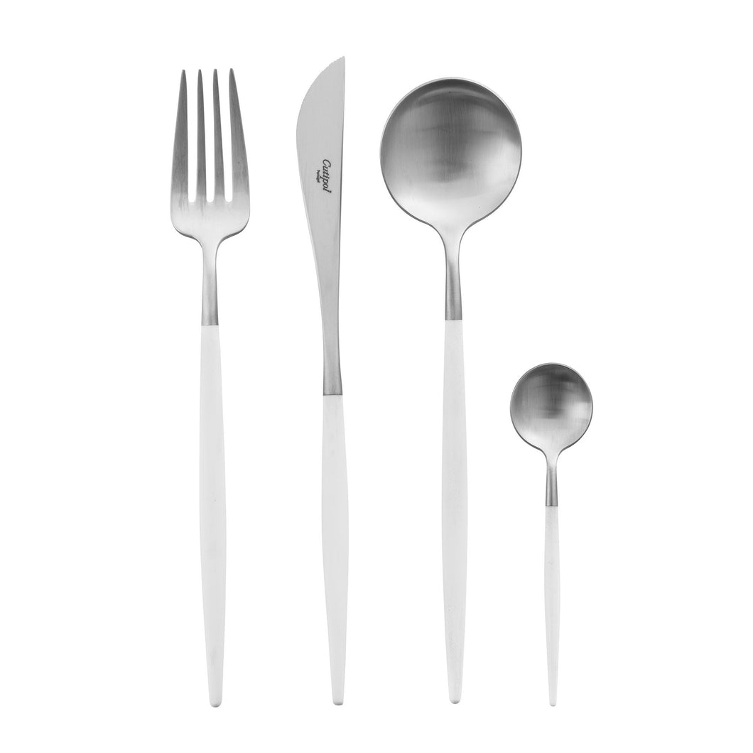 Cutipol Goa White with Stainless Steel 24 Piece Set